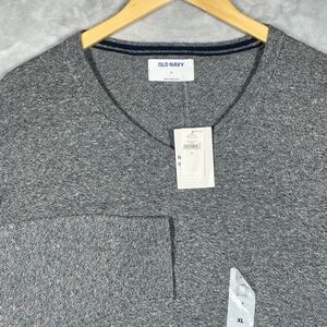 Old Navy Men's XL Gray V-Neck Sweater Long Sleeve Pullover Casual Top New Tags
